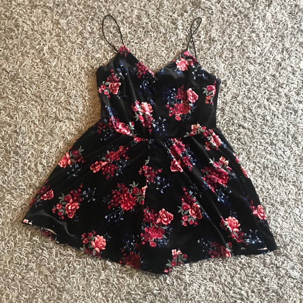 H&M floral velour romper